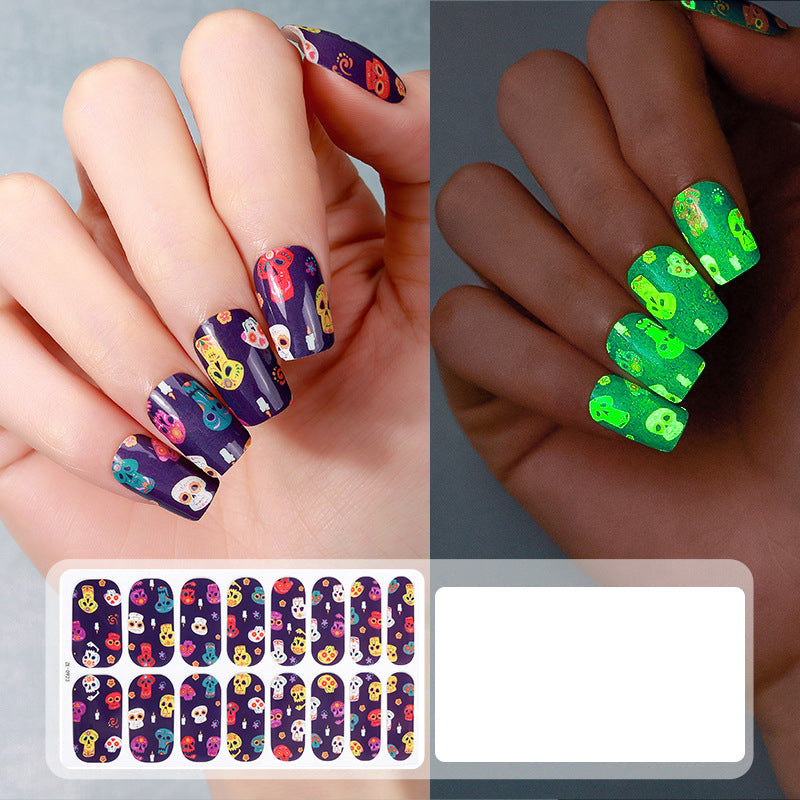 🔥LAST DAY BOGO SALE - Each $3.99🎃 Spooky Glow Halloween Nail Wraps – Salon-Look Nails in Minutes