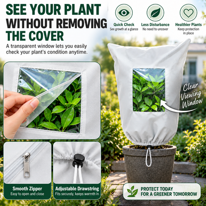 🔥Last Day 69% off🔥Plant Frost Protection Cover – Breathable Reusable Cover for Shrubs, Pots & Young Trees