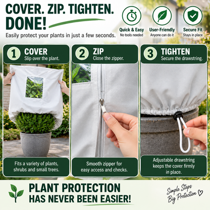 🔥Last Day 69% off🔥Plant Frost Protection Cover – Breathable Reusable Cover for Shrubs, Pots & Young Trees
