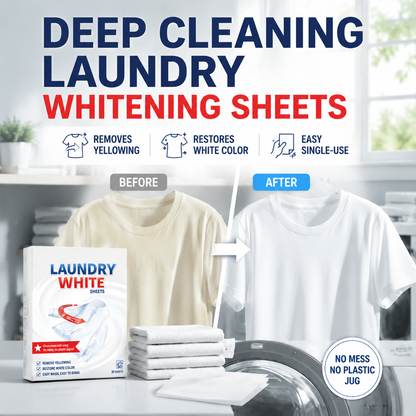 💥Last Day BOGO SALE💥 Deep Cleaning Laundry Whitening Sheets ✨🧺 Powerful Stain Remover Brightening Fabric Laundry Cleaning Sheets