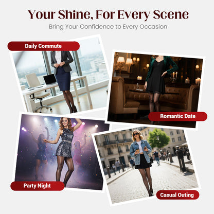 🏆 BUY 1 GET 1 FREE! 🔥 Transparent High-Waisted Shiny Sheer Tights for Women - Sheer & Comfortable 👑✨