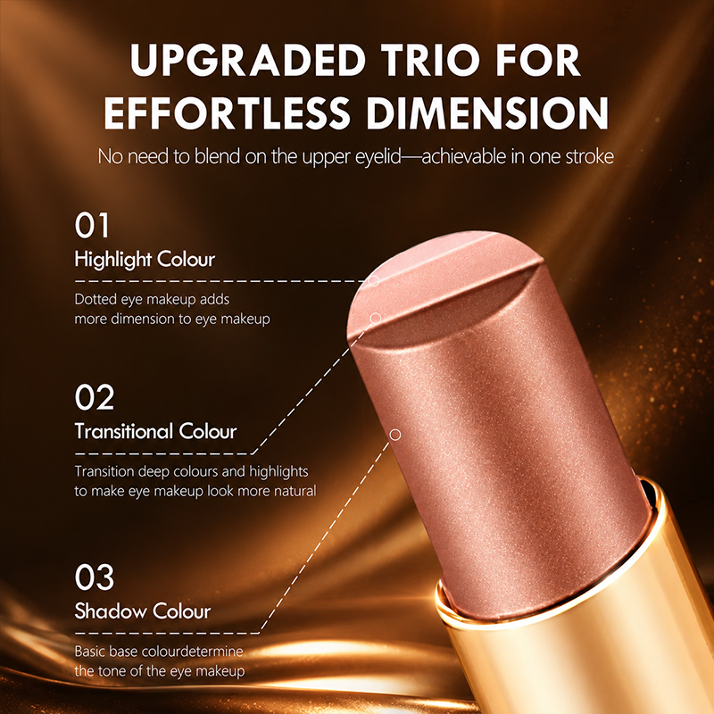 🔥Last Buy 1 Get 1 Free Each $9.99 Only🔥3 in 1 Easy Eyeshadow Stick for Beginners Waterproof Longwear Shimmer Makeup Set