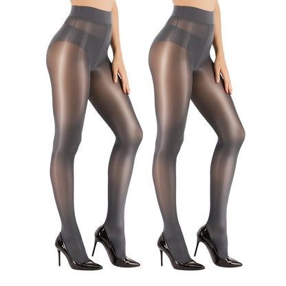 🏆 BUY 1 GET 1 FREE! 🔥 Transparent High-Waisted Shiny Sheer Tights for Women - Sheer & Comfortable 👑✨