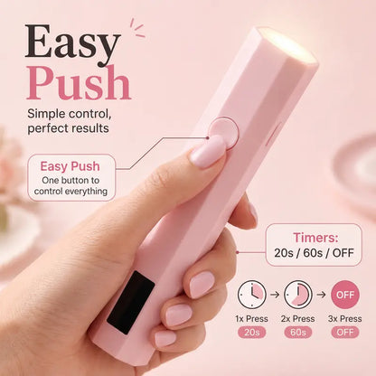 Mini UV Nail Light for Gel Polish – Portable Handheld UV Lamp Fast Drying with 20s/60s Timer, USB-C Rechargeable Nail Dryer for DIY Nails & Salon Use