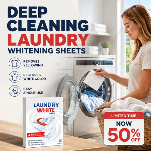 💥Last Day BOGO SALE💥 Deep Cleaning Laundry Whitening Sheets ✨🧺 Powerful Stain Remover Brightening Fabric Laundry Cleaning Sheets