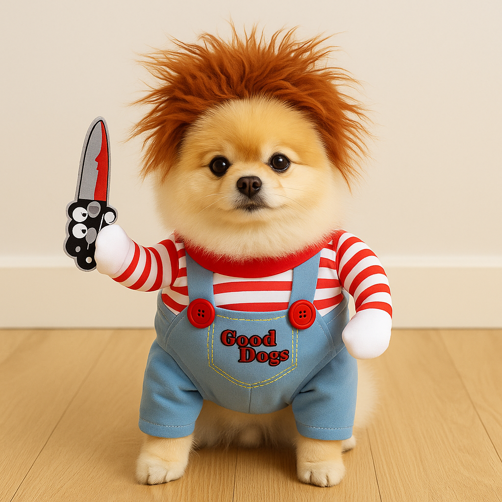 🎃 Halloween Special – Deadly Doll Pet Costume | Creepy & Funny Dog Outfit