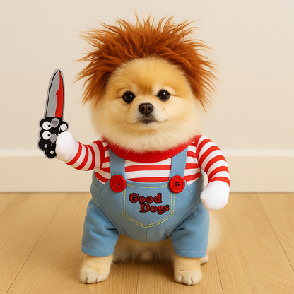 🎃 Halloween Special – Deadly Doll Pet Costume | Creepy & Funny Dog Outfit