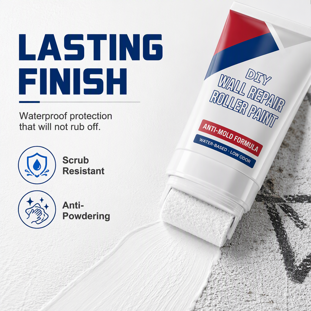 🔥Last Day Buy 1 Get 1 Free🔥Waterproof Wall Repair Paste with Integrated Small Roller Brush