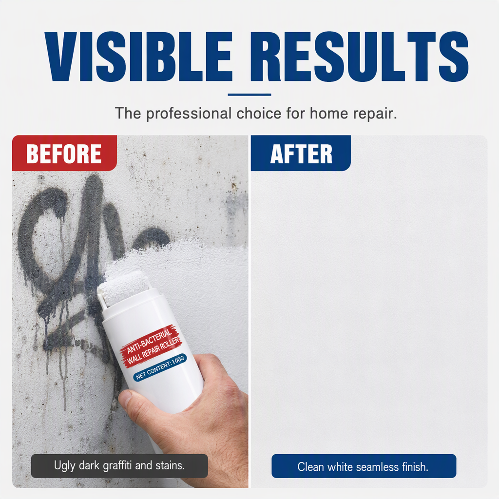 🔥Last Day Buy 1 Get 1 Free🔥Waterproof Wall Repair Paste with Integrated Small Roller Brush
