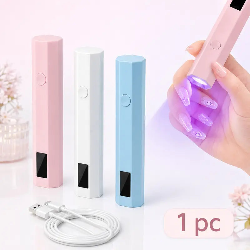 Mini UV Nail Light for Gel Polish – Portable Handheld UV Lamp Fast Drying with 20s/60s Timer, USB-C Rechargeable Nail Dryer for DIY Nails & Salon Use