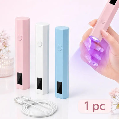 Mini UV Nail Light for Gel Polish – Portable Handheld UV Lamp Fast Drying with 20s/60s Timer, USB-C Rechargeable Nail Dryer for DIY Nails & Salon Use
