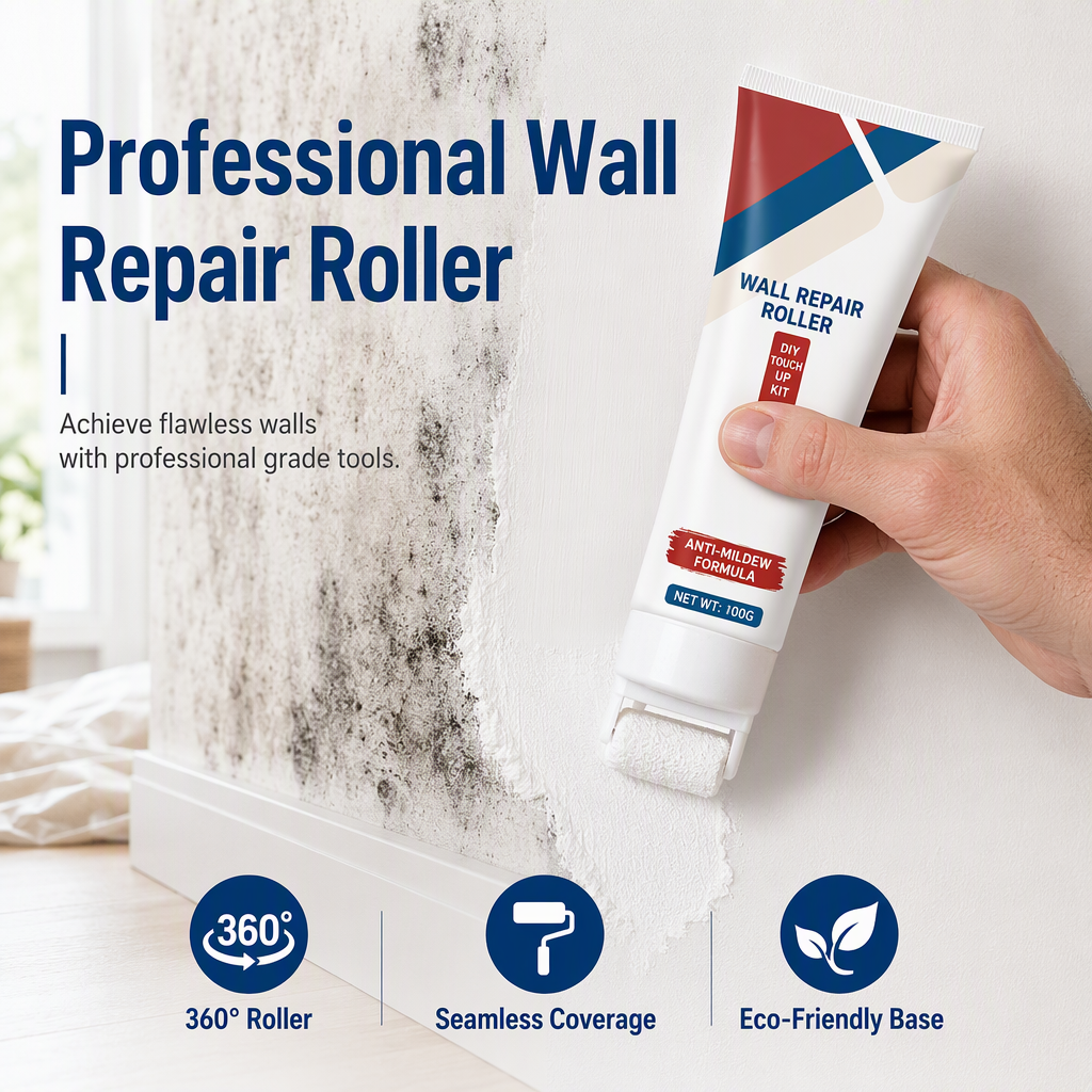 🔥Last Day Buy 1 Get 1 Free🔥Waterproof Wall Repair Paste with Integrated Small Roller Brush