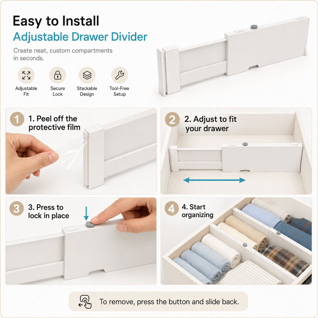 Adjustable Drawer Dividers