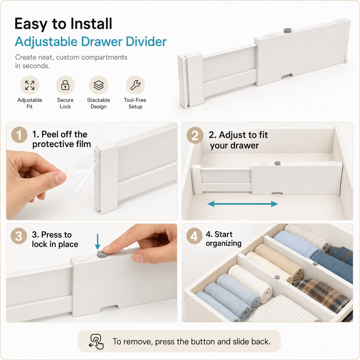 Adjustable Drawer Dividers
