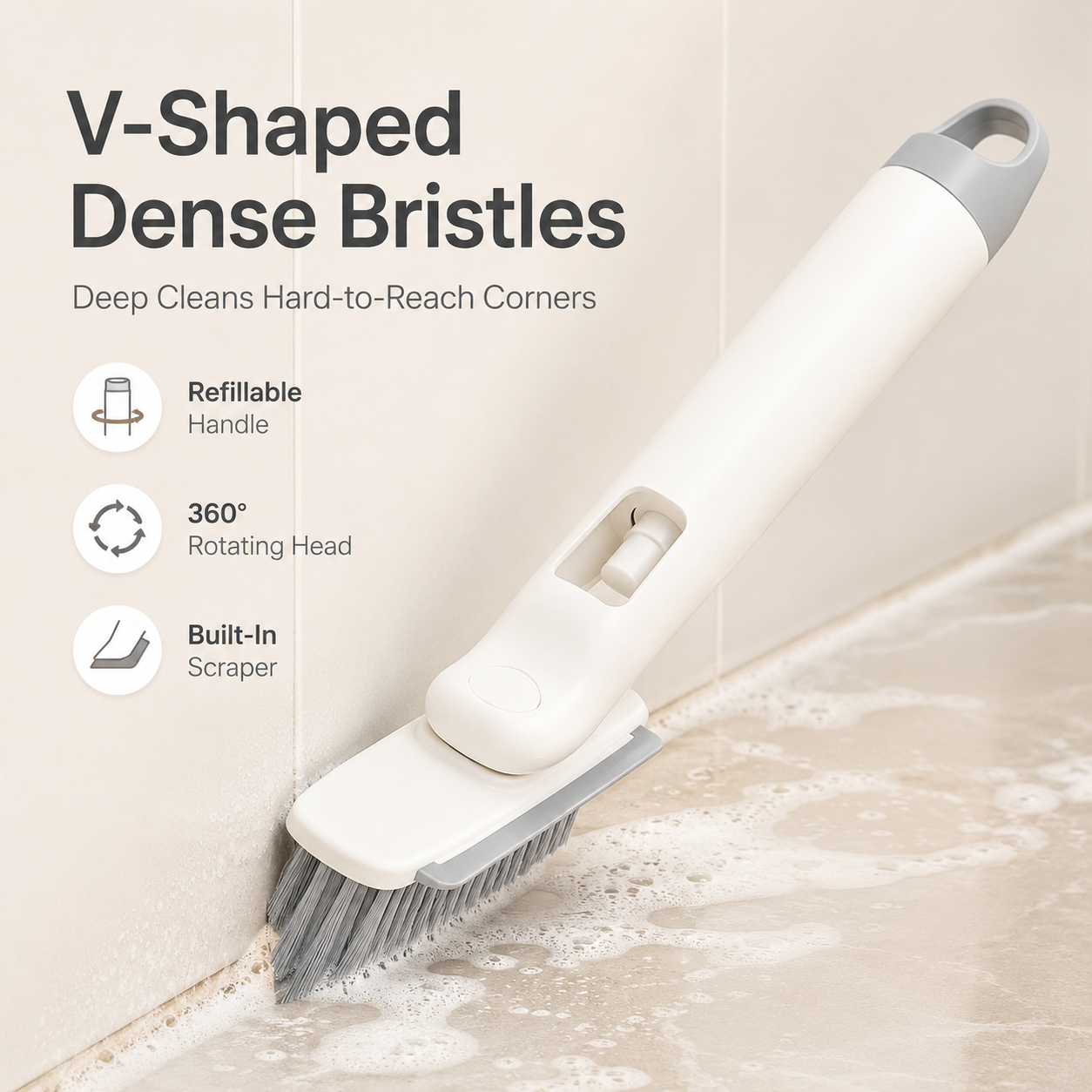 Multifunctional Refillable Crevice Cleaning Brush