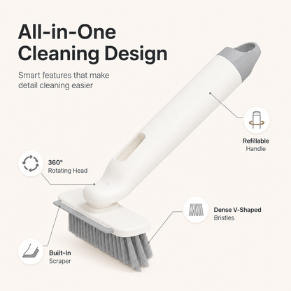 Multifunctional Refillable Crevice Cleaning Brush