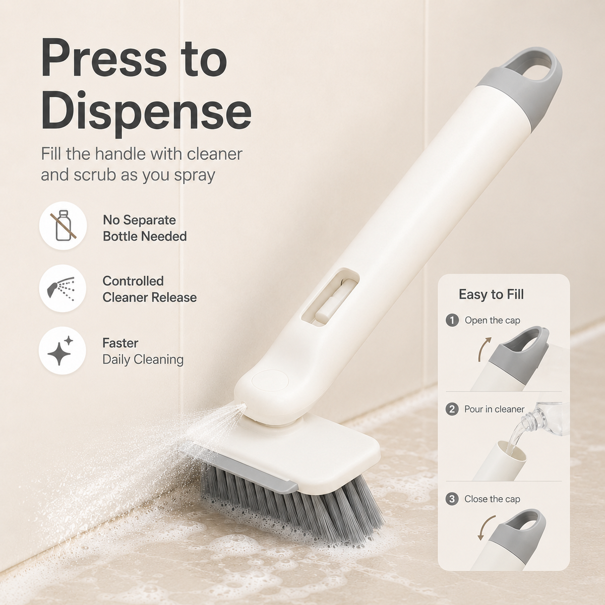 Multifunctional Refillable Crevice Cleaning Brush