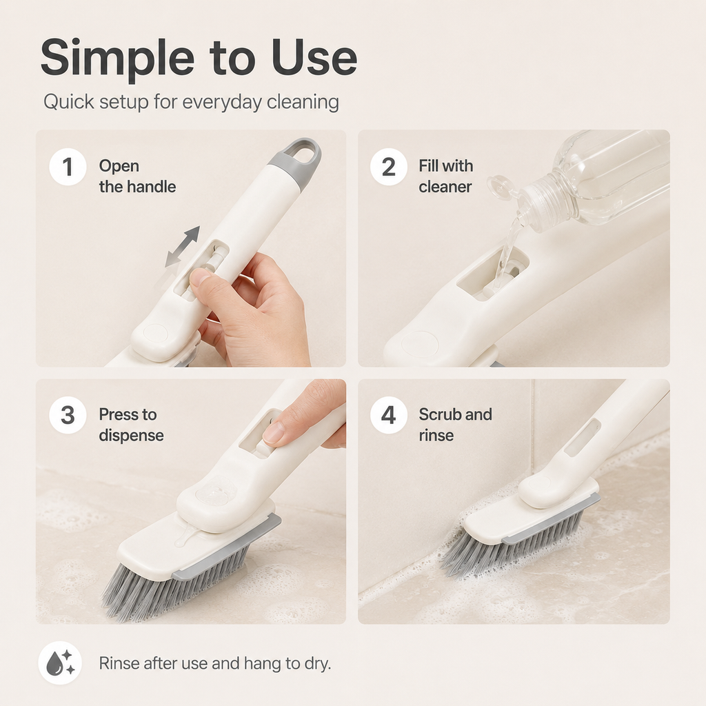 Multifunctional Refillable Crevice Cleaning Brush