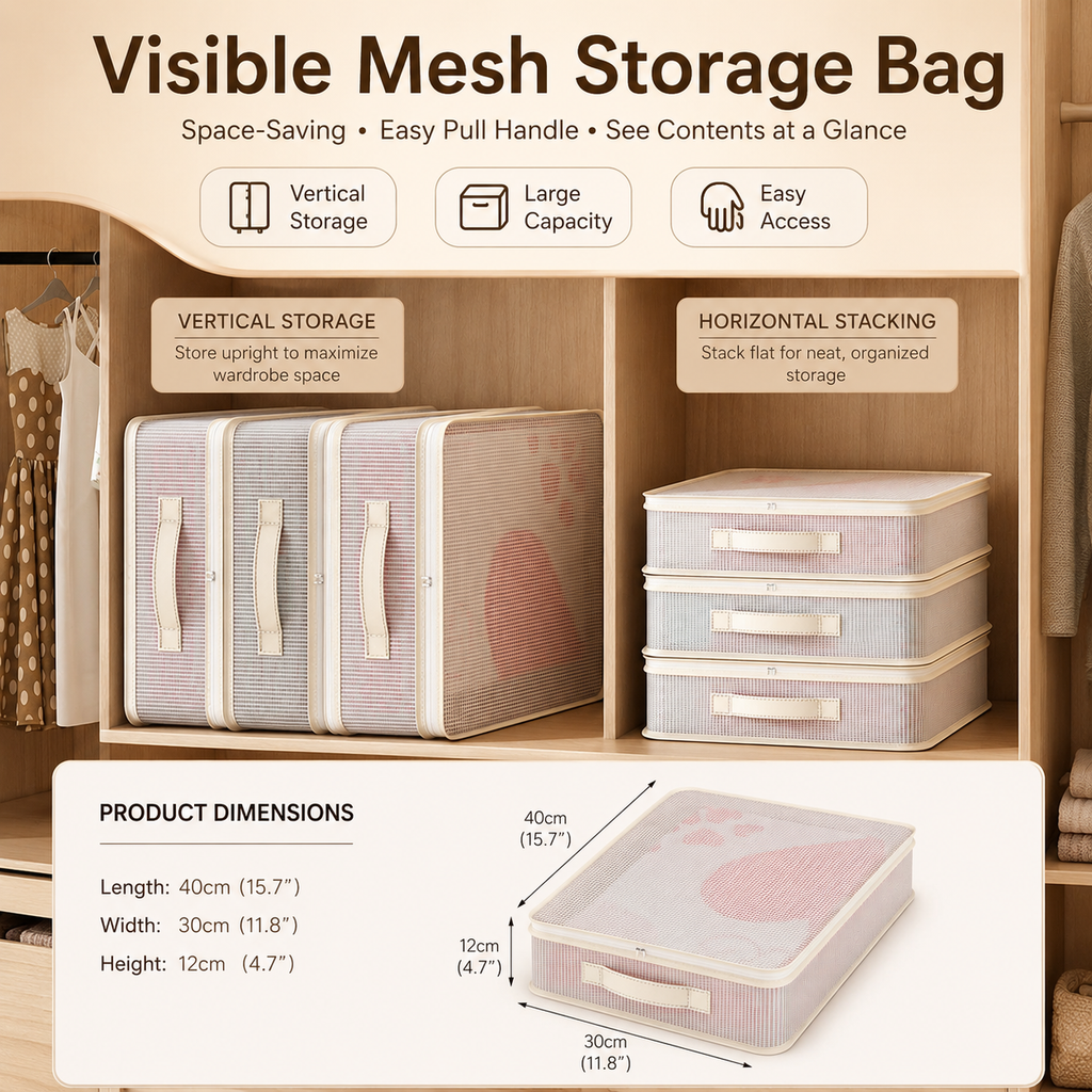 Visible Mesh Bedding & Clothing Storage Bag