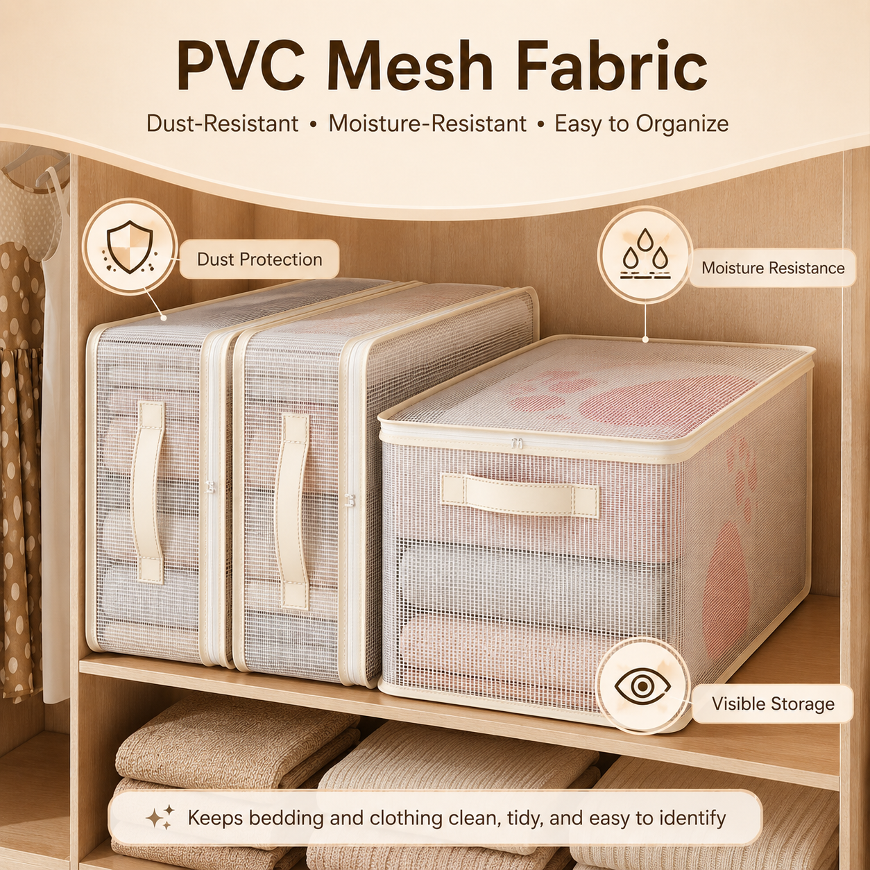 Visible Mesh Bedding & Clothing Storage Bag