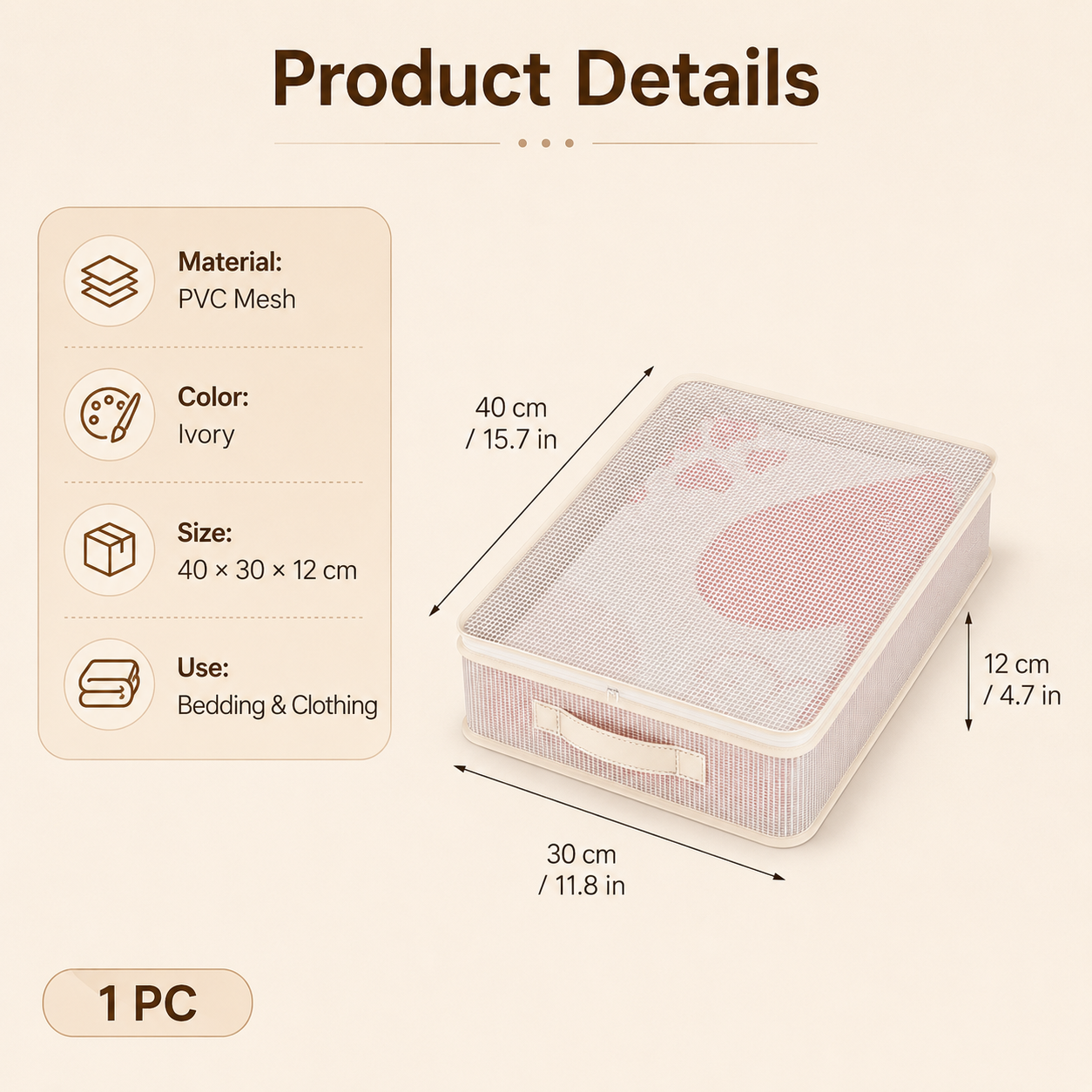 Visible Mesh Bedding & Clothing Storage Bag