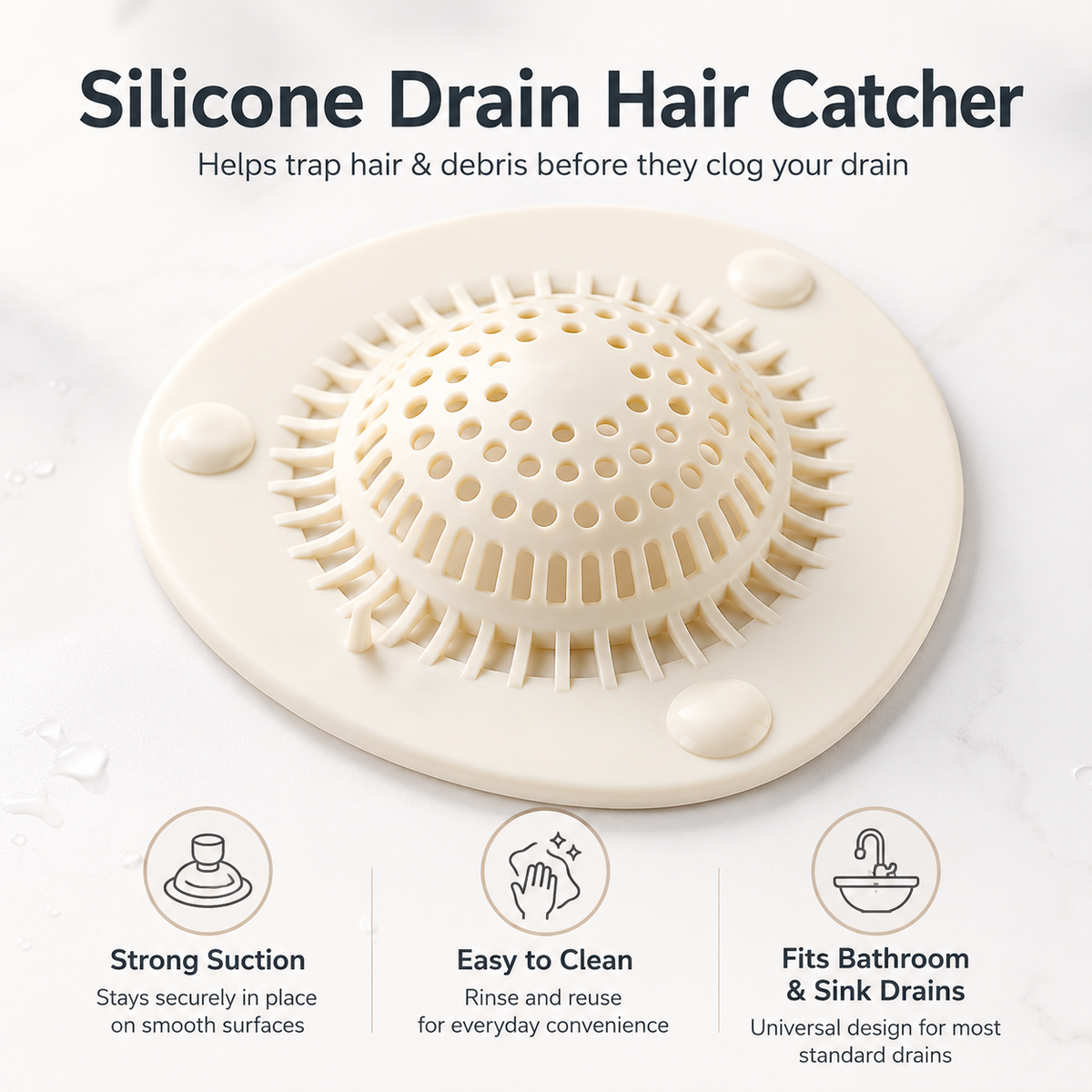 Silicone Suction Drain Hair Catcher