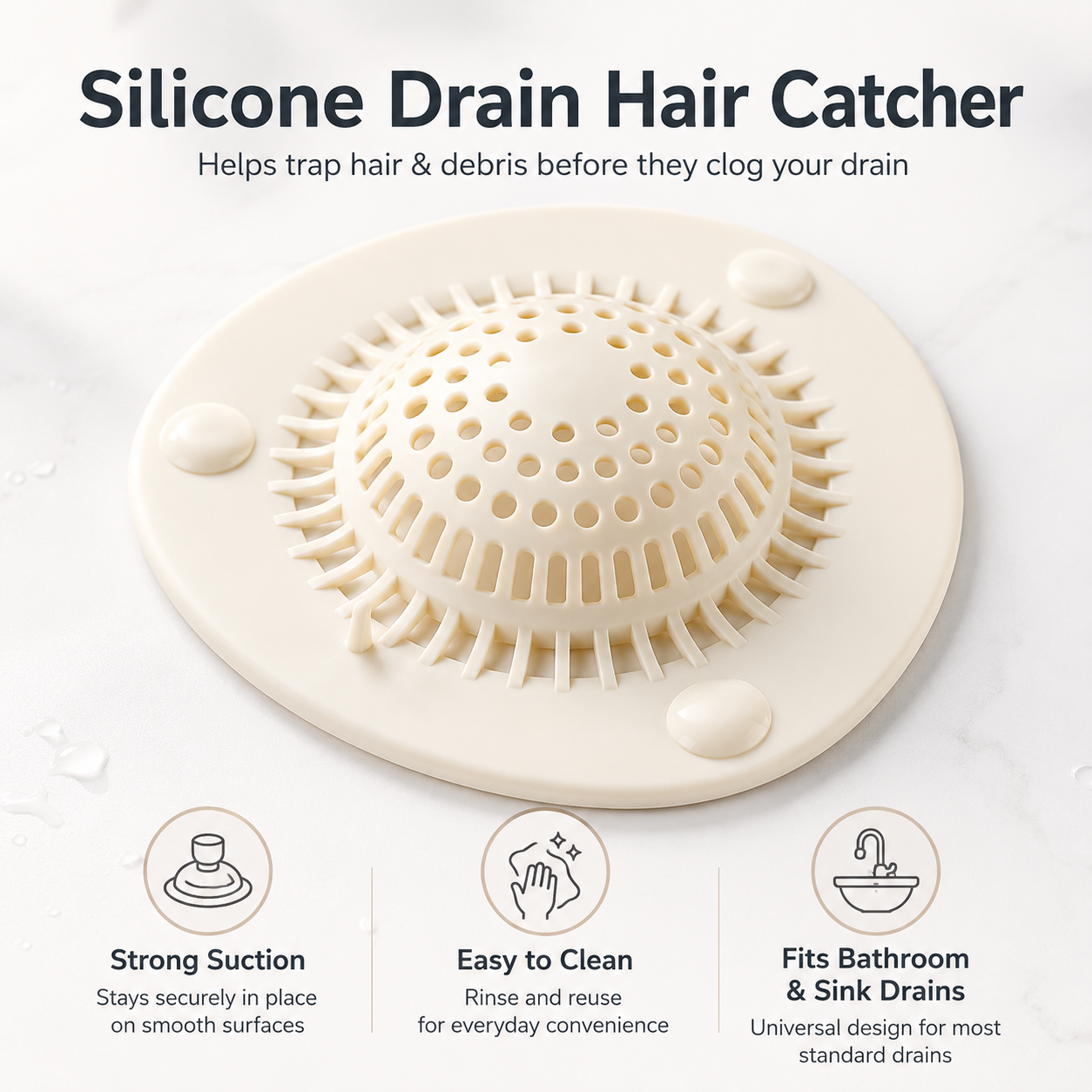 Silicone Suction Drain Hair Catcher