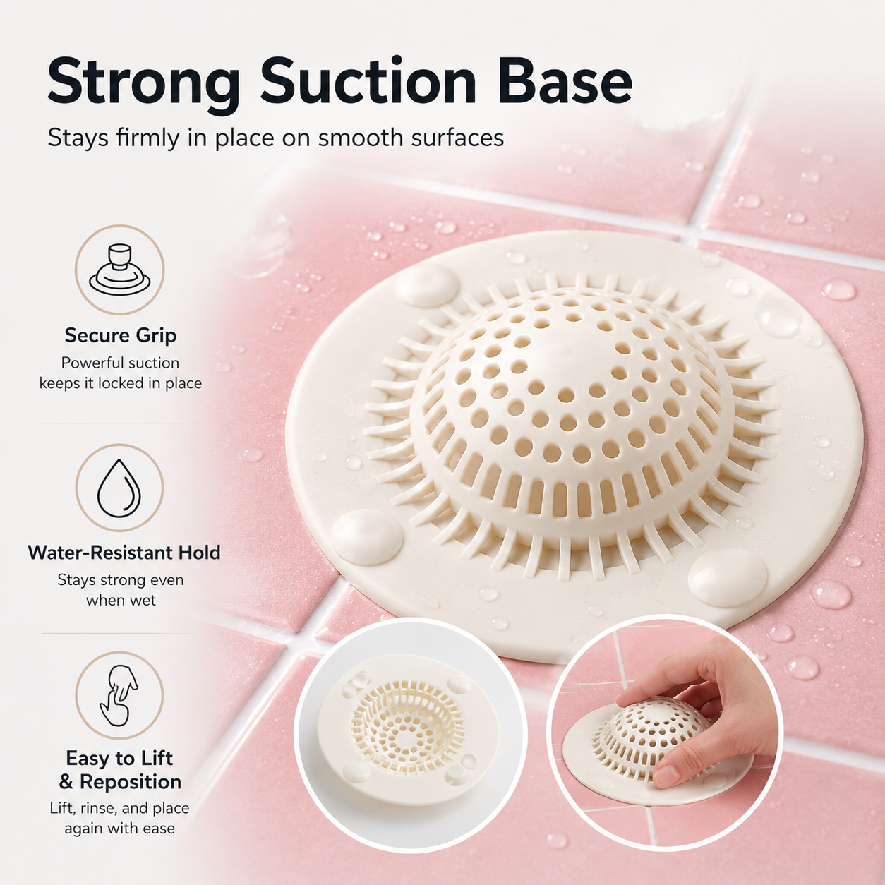 Silicone Suction Drain Hair Catcher