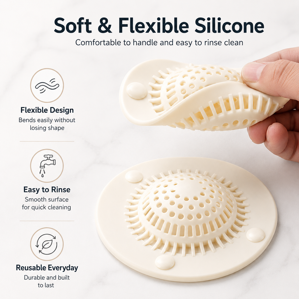 Silicone Suction Drain Hair Catcher