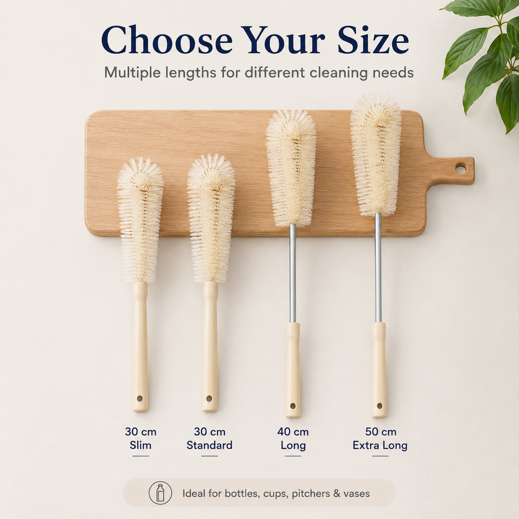 Long-Handle Wooden Bottle & Cup Cleaning Brush