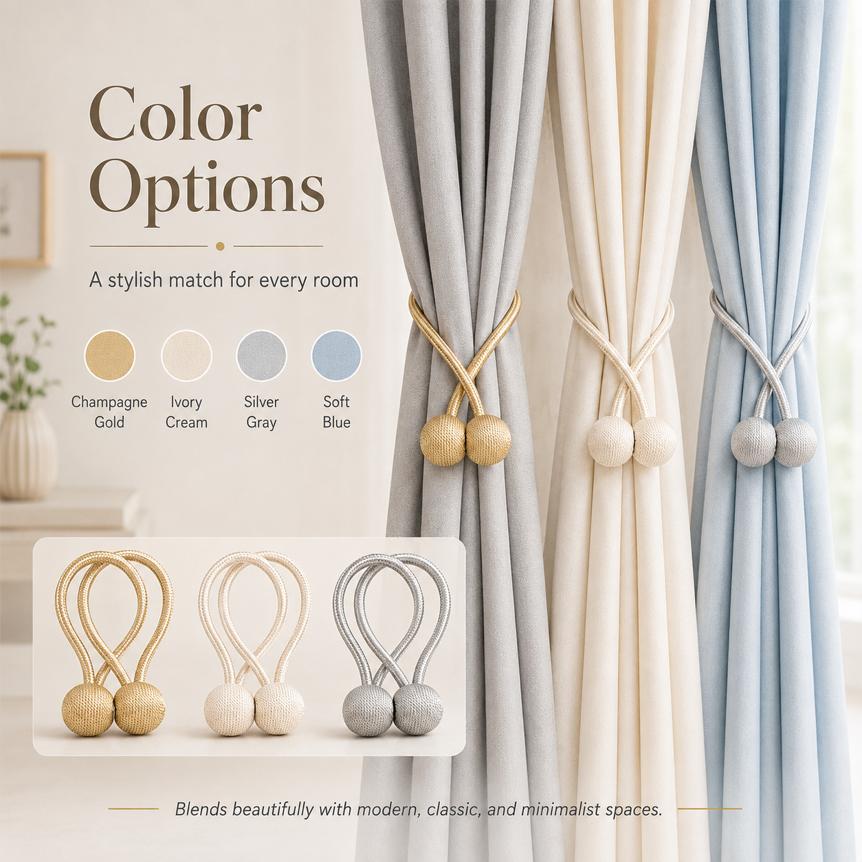 Magnetic Curtain Tiebacks