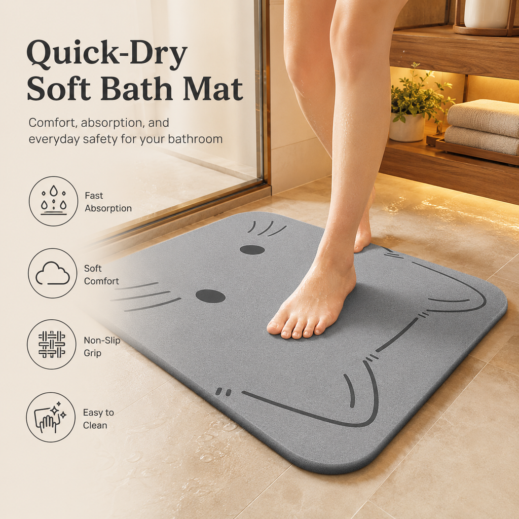 Quick-Dry Soft Diatomaceous Bath Mat