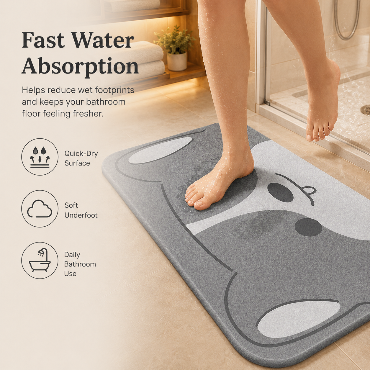 Quick-Dry Soft Diatomaceous Bath Mat