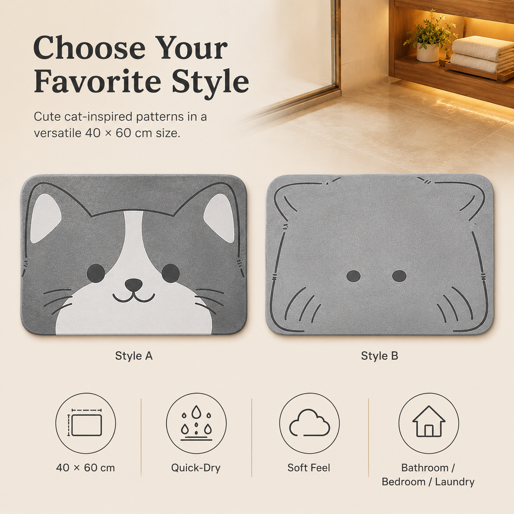 Quick-Dry Soft Diatomaceous Bath Mat
