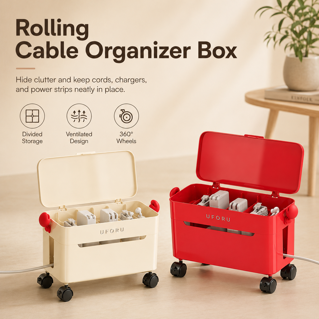 Power Strip &amp; Cable Management Storage Box
