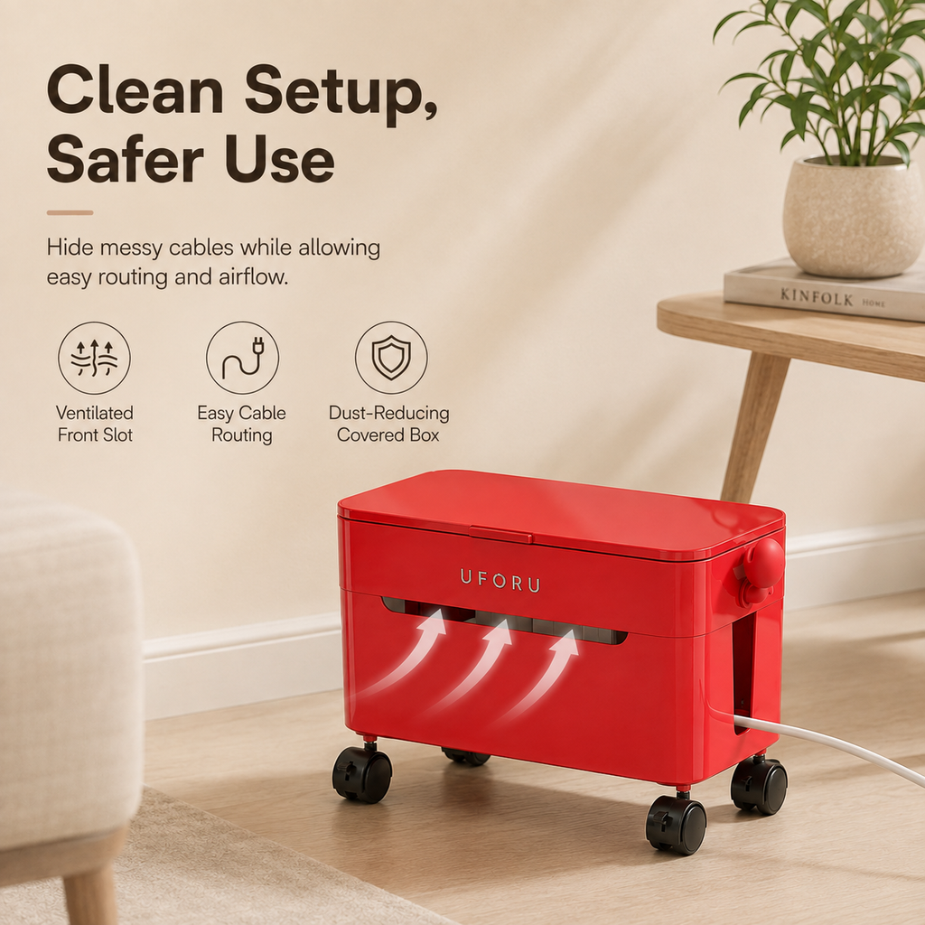 Power Strip &amp; Cable Management Storage Box