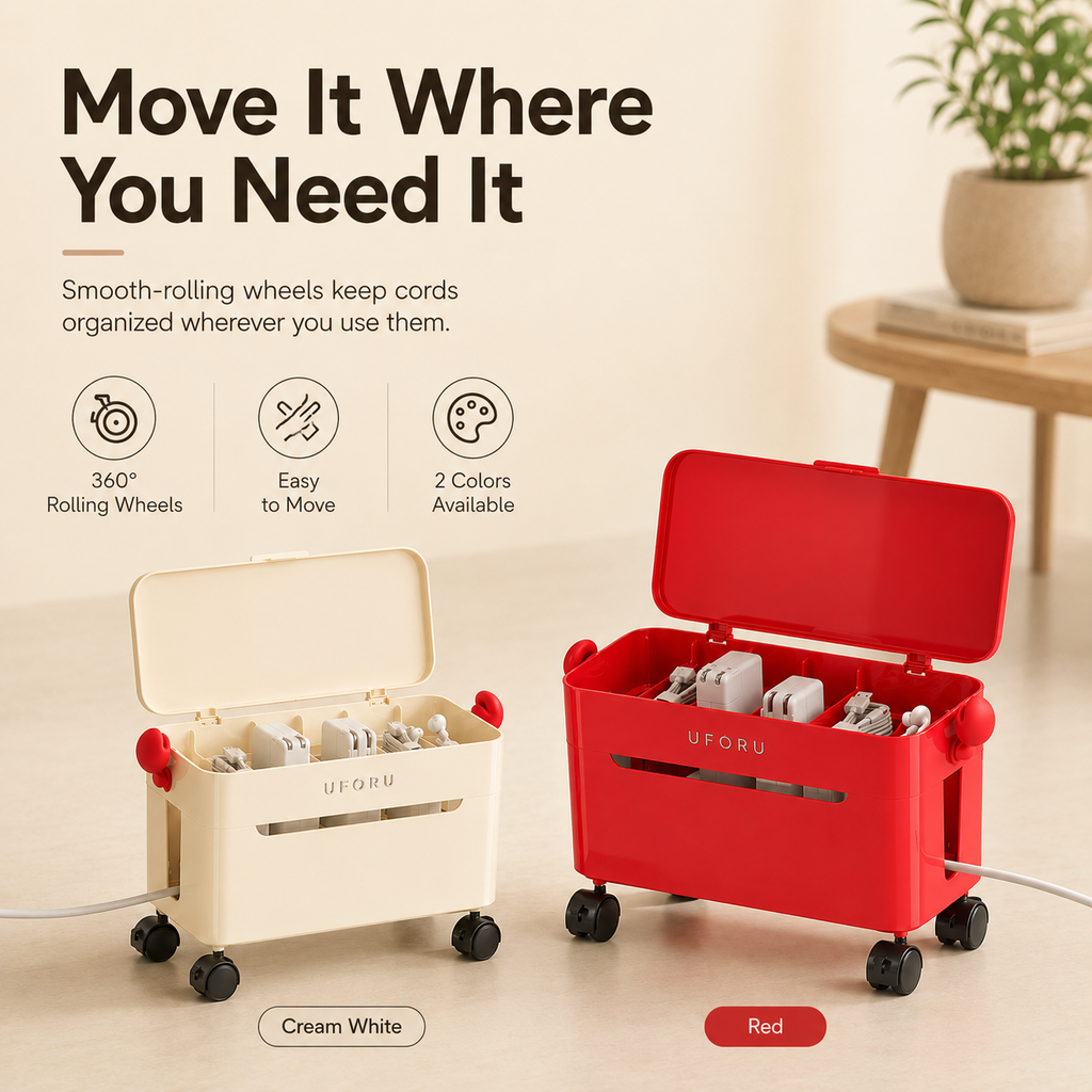 Power Strip &amp; Cable Management Storage Box
