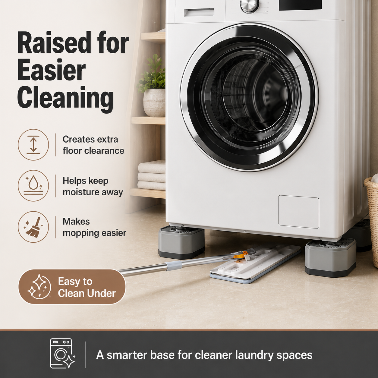 Adjustable Washing Machine &amp; Appliance Riser Pads