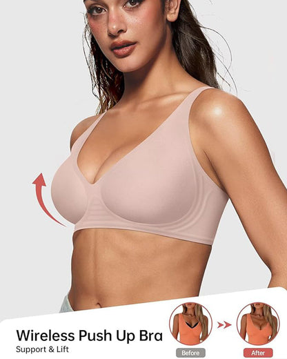🔥Last Day Buy 1 Get 1 Free🔥Seamless Deep V Push-Up Wireless Bra