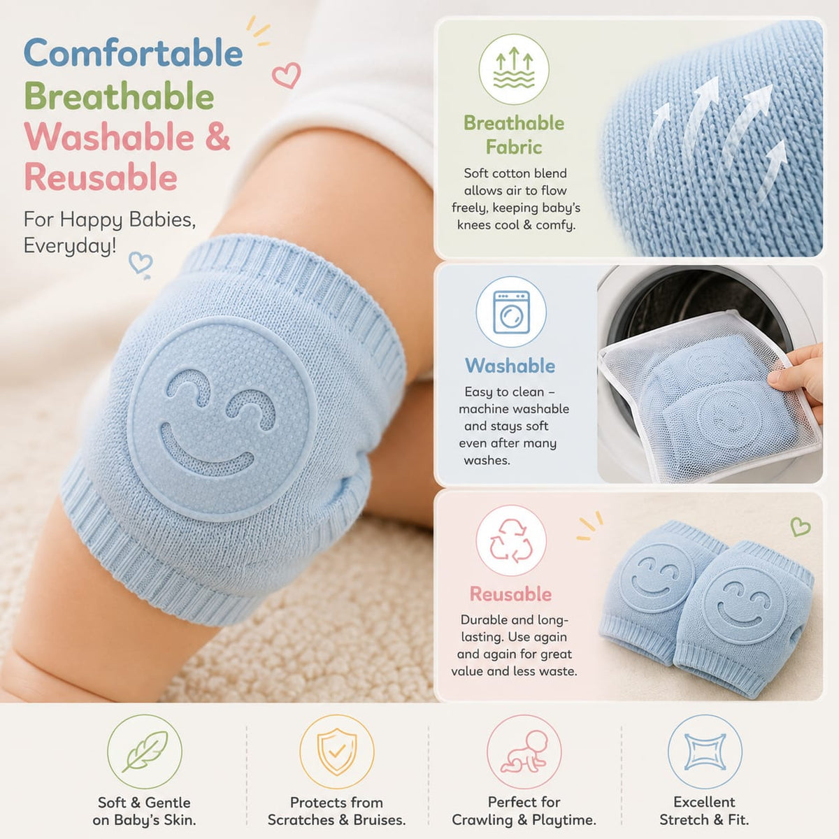 BABY KNEE PADS MULTICOLOUR