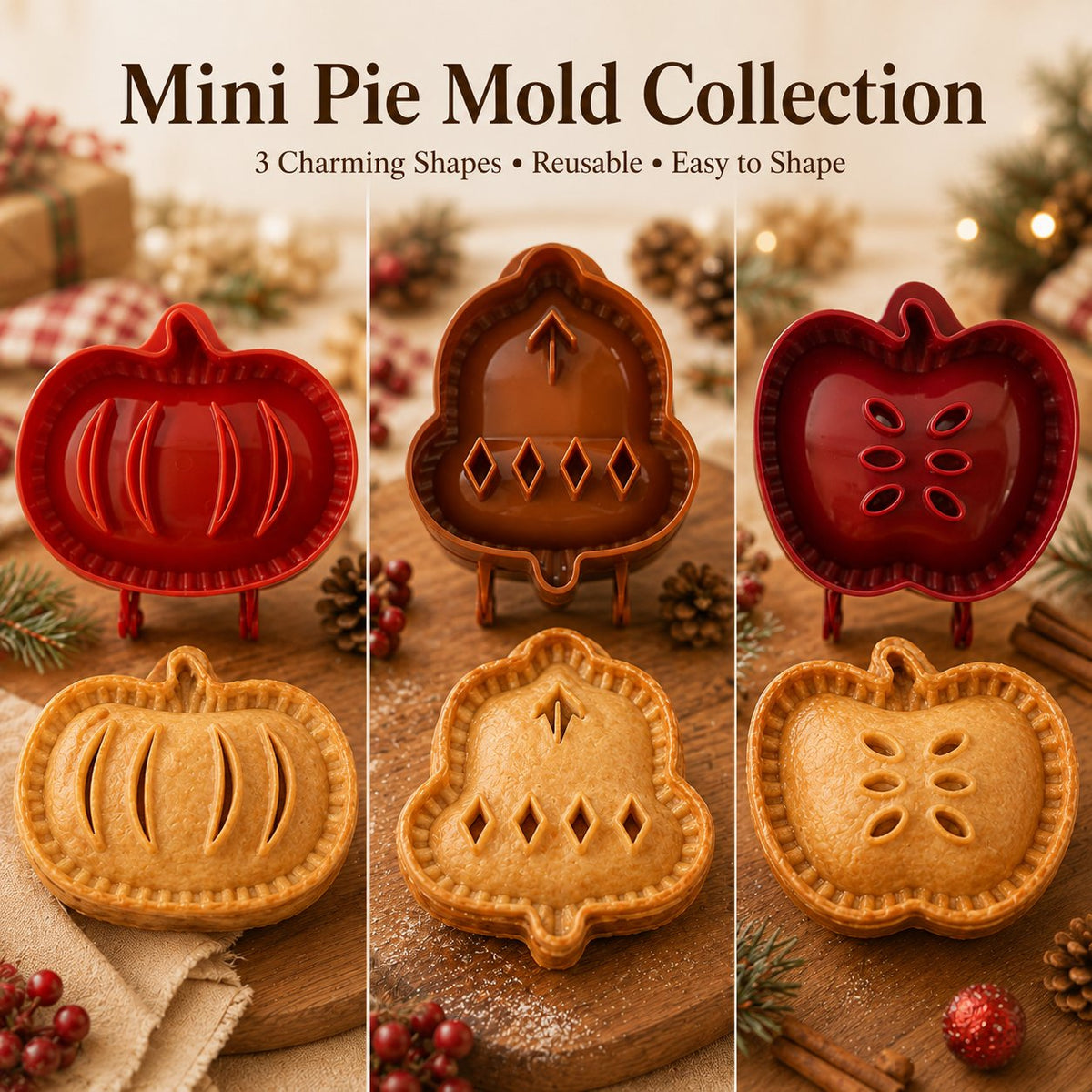 🎄Holiday Pre-sale🎅 Festive Baking Molds ✨ Perfect Pies & Cookies Every Time