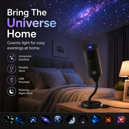 Plug-&-Play HD Star Projector – Galaxy, Butterfly & Ocean Scenes