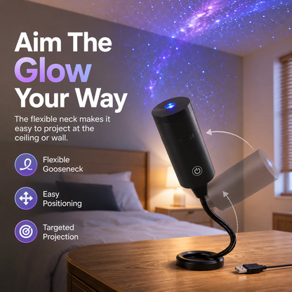 Plug-&-Play HD Star Projector – Galaxy, Butterfly & Ocean Scenes