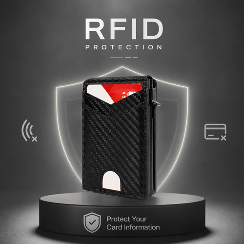 🔥Last Day! 50% OFF 💼🔒Premium Aluminum RFID Blocking Minimalist Wallet for Men — Pop-Up Card Access, Money Clip & ID Window