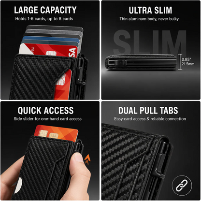🔥Last Day! 50% OFF 💼🔒Premium Aluminum RFID Blocking Minimalist Wallet for Men — Pop-Up Card Access, Money Clip & ID Window