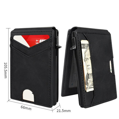 🔥Last Day! 50% OFF 💼🔒Premium Aluminum RFID Blocking Minimalist Wallet for Men — Pop-Up Card Access, Money Clip & ID Window