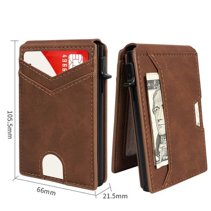 🔥Last Day! 50% OFF 💼🔒Premium Aluminum RFID Blocking Minimalist Wallet for Men — Pop-Up Card Access, Money Clip & ID Window