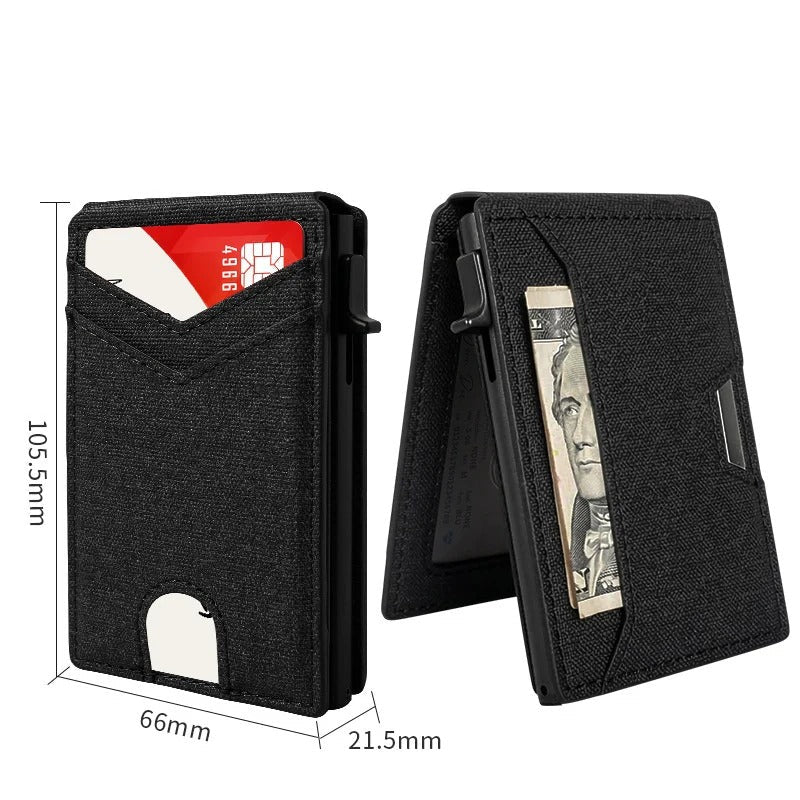 🔥Last Day! 50% OFF 💼🔒Premium Aluminum RFID Blocking Minimalist Wallet for Men — Pop-Up Card Access, Money Clip & ID Window