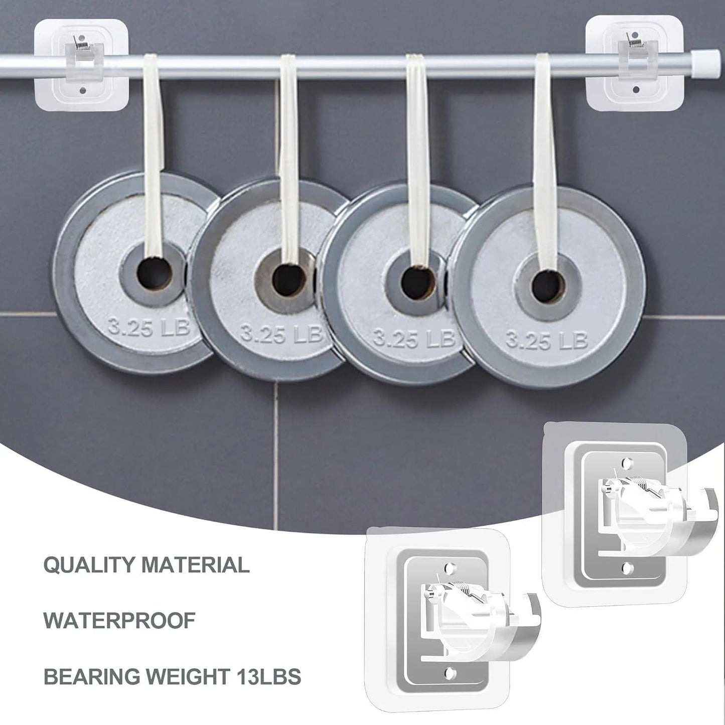 🔥Last Day Buy 2 Get 1 Free (18 PCS) 🔥 No-Drill Curtain Brackets — Hold Up to 13 lbs! 💪
