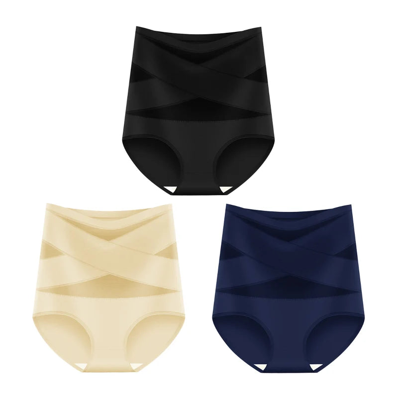 🔥Last Day Buy 1 Get 2 Free🎁Plus-Size High-Waist Cross Tummy Control Panties